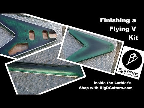 Finishing a Flying V Guitar Kit with Leather Dye and Kustom Shop Sparkle Paints