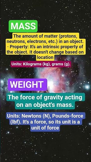 what is difference between mass and weight #physics