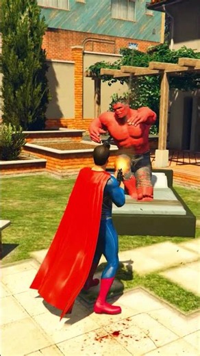 SUPER MAN KILL BLUE HULK AND GREEN HULK AND RED HULK#gta #ironman #shortsfeed