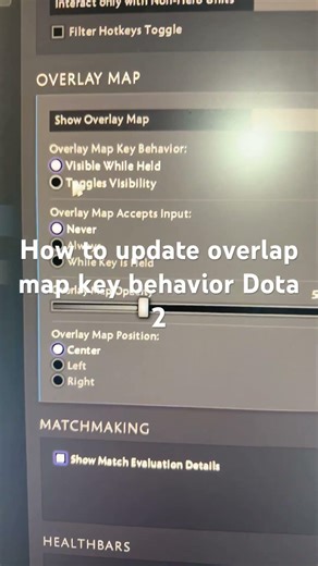 How to update overlap map key behavior Dota 2