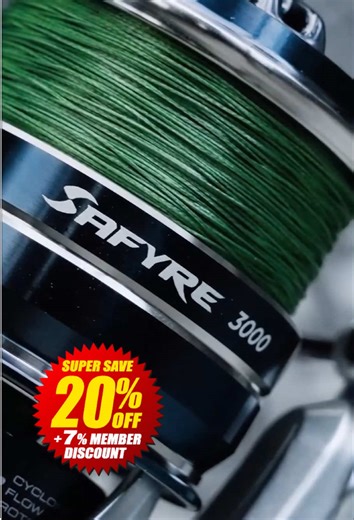 Dominate the Water with OKUMA SAFYRE‼️ Kini Diskaun 20% 7% Diskaun Ahli 🎣🔥Malaysia Super Sale🔥🎣 📅 1 - 15 Mac 2026 💥OKUMA SAFYRE Diskaun 20% 7% Diskaun Ahli 🎁 Free gifts menanti anda 📍 Semua TCE TACKLES Malaysia (Semenanjung Malaysia Sabah Sarawak) ‼️Tertakluk pada terma & syarat The OKUMA SAFYRE Spinning Reel is built for smooth and reliable performance in both freshwater and saltwater inshore fishing. It features strong HDG high-density gearing and a machine-cut brass pinion gear for be