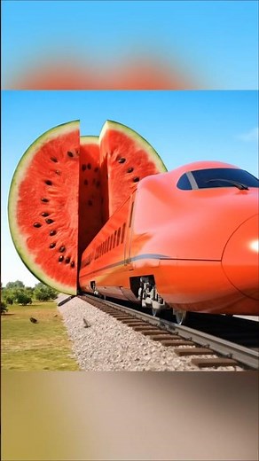 Watermelon 🍉 Train | Train passing through watermelon VFX video | tarbuj train | tarbuj wali train