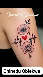 Black heart beat and flower tattoo design ideas #goviral #tattooideas #goviralreels | Chinedu Obiekwe