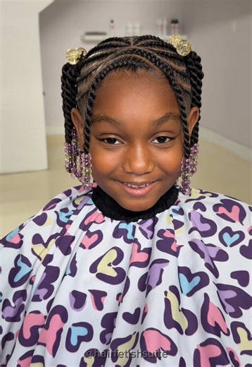 Little girls styled like little girls. Protective. Tension-free. Moisture-sealed. #TwoStrandTwists #LittleGirlStyles #ProtectiveStylesForKids #NaturalHairKids #kidsbraidstyles