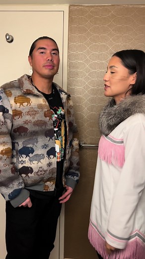 Throat singing with my friend @Shina Nova #cree #inuit #nativetiktok | throat singing