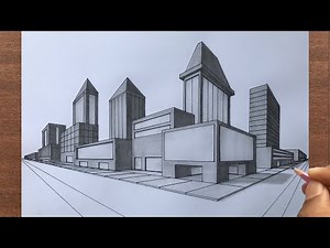 How to Draw a Town in 2 Point Perspective