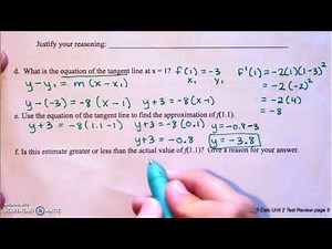 AB Calc Unit 2 Test Review FRQs