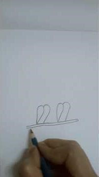 Two Little 🐦 Birds Drawing With 2 #drawing #draw #birds