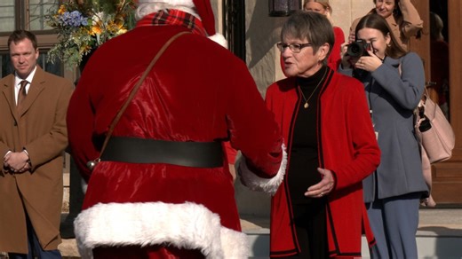 Christmas tree arrives at Cedar Crest Mansion