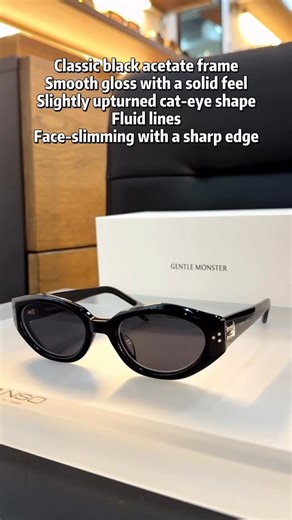 Kanso_Vision | 🇨🇦Gentle monster DADA prescription sunglasses Classic black acetate frame Smooth gloss with a solid feel Slightly upturned cat-eye shape... | Instagram