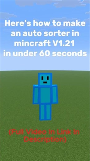 How to make a Minecraft Auto Sorter In Under 60 Seconds!! (V.26.1 Java + Bedrock)