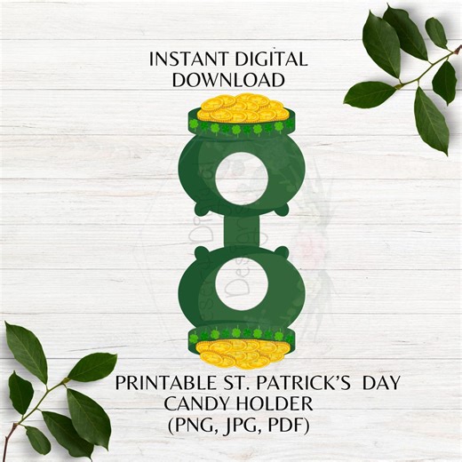 St. Patrick's Day Pot of Gold Candy Holder Printable Pot of Gold Candy Classroom Favor Holder Printable Cut Out Instant Download PNG JPG PDF - Etsy