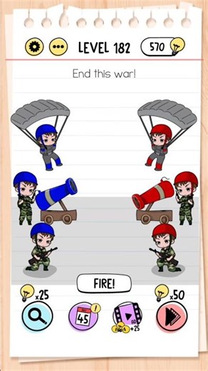 Brain test level 182: End this war! 💥🙏😲 #braintest #battle #war #shortsfeed #brainteasers #shorts