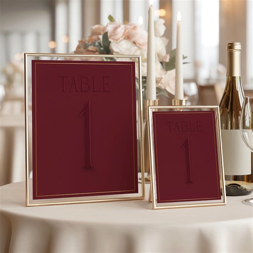 Wedding Table Number Template, Burgundy Seating Chart Card, Printable Table Sign, Classic Wedding Table Sign, Place Card, BGWED - Etsy