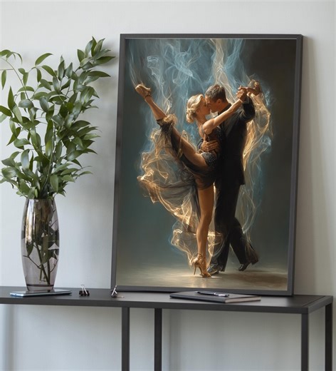 Tango Passion Canvas – Romantic Dance Couple Wall Art, Elegant Ballroom Poster, Dramatic Love Decor - Etsy