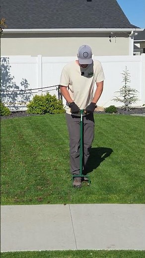 Manual core aeration in 60 seconds #lawncare #aeration #soilhealth #diy