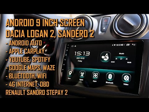 Android 9 inch for Dacia Logan 2, Sandero 2, Renault Logan 2, Sandero Stepway 2 Android Auto Carplay