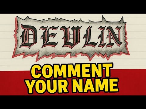 Full Drawing Process – 3D Gothic Name Art “DEVLIN” | Step-by-Step Hand Lettering