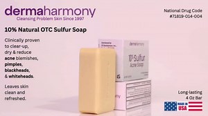 Dermaharmony 10% Sulfur Acne Bar Soap, Acne Treatment Bar for Face & Body, 4 oz – Helps Clear Acne Blemishes, Pimples, Blackheads & Whiteheads – Noncomedogenic, Made in USA