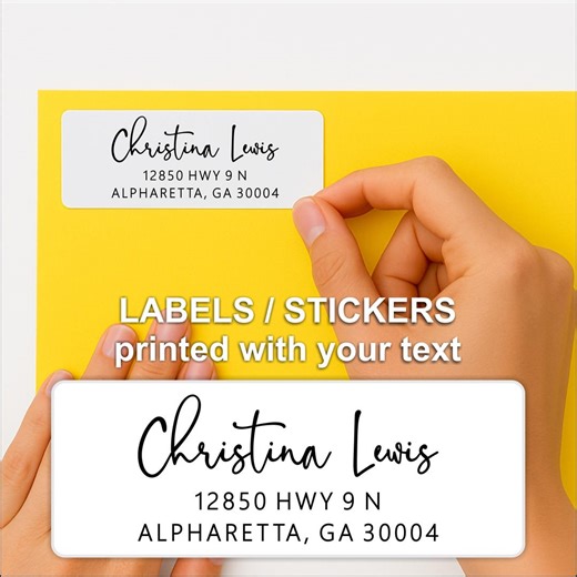 Custom Return Address Labels: Personalized Stationery Stickers, Signature Font - Etsy