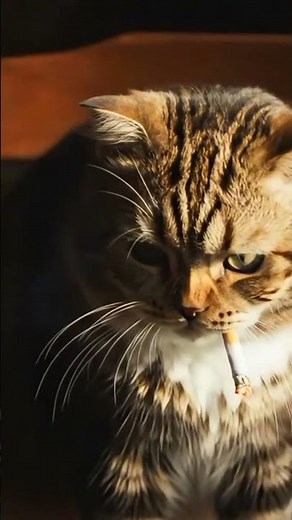 Cat Caught Smoking by Owner 😱😂 | Funny Realistic Cat Video | #Shorts