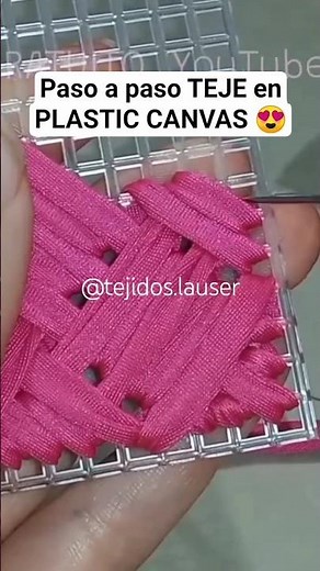 Learn STEP BY STEP and FREE how to knit on PLASTIC CANVAS or plastic mesh 😱😍 #tejidoslauser