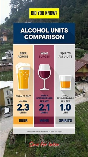 Alcohol units: comparing beer, wine, and spirits