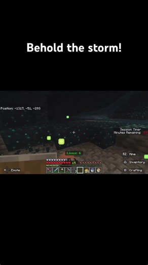 I lost half a heart.. cave blizzards are scary #minecraft #moddedminecraft #disaster
