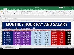 🔥how to make salary hourly pay sheet in excel || 🔥🔥 MONTHLY HOUR PAY AND SALARY