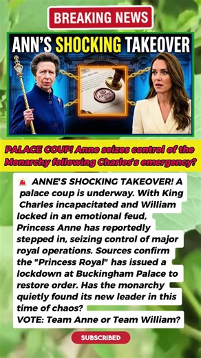 TAKEOVER! 😱 Princess Anne Seizes Palace Control After Charles Collapse! 👑🔐 #Royal #PrincessAnne