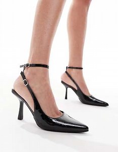 SEQWL Salado sling back kitten heels in black | ASOS