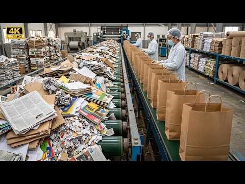 Inside the Massive Factory Converting Waste Paper into Shopping Bags