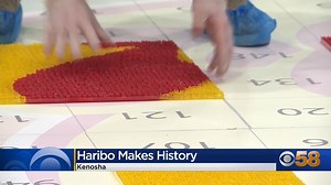 56K views · 1.1K reactions | Dozens gathered at UW-Parkside in Kenosha to help HARIBO USA make history yesterday, attempting the Guinness World Record for the largest gummy candy mosaic! Full story: https://www.cbs58.com/news/haribo-wins-guinness-world-record-in-kenosha-for-largest-gummy-candy-mosaic | CBS 58 | Facebook