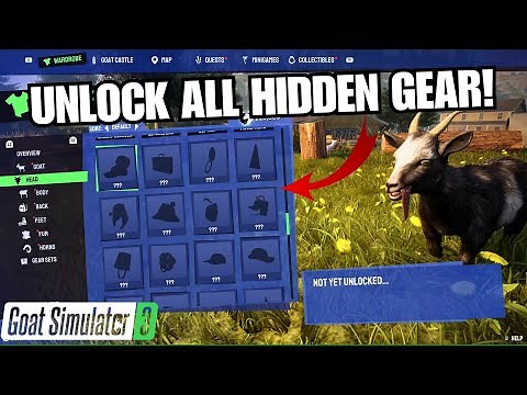 UNLOCK ALL HIDDEN GEAR! (Timestamps) Goat Simulator 3!