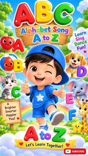 ABC Alphabet Song for Kids 🔤💙 | Learn A to Z with Cute Boy | Kids Learning #Shorts