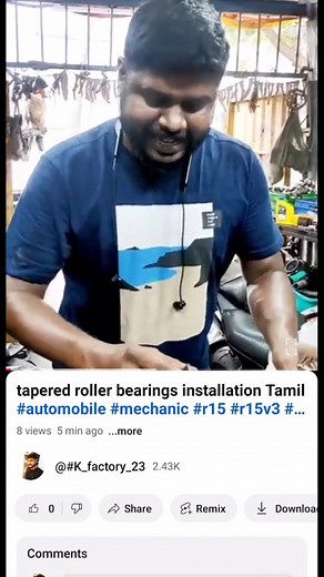 56K views · 1.4K reactions | tapered roller bearings installation Tamil | Kamal Bike Mech | Facebook