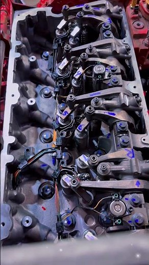 Valve adjustment on a Cummins X15 after an overhaul.. #cummins #dieselmechanics