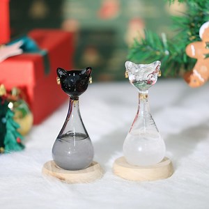 Storm Glass Weather Prediction,egyptian Cat Weather Forecaster,weather Prediction Desk Ornament,glass Thermometer,mother's Day Gift - Etsy