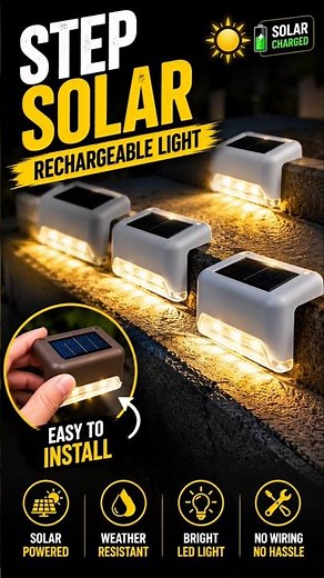Step Solar Rechargeable Light 🌞💡 | Automatic Outdoor LED Light | No Wiring, No Electricity Bill!