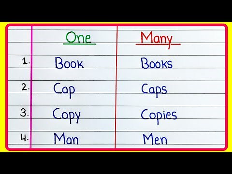 One and many words | 20 Singular and Plural | Singular Plural words | English grammar
