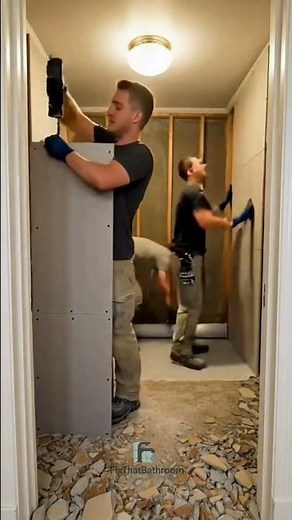 Complete Bathroom Reconstruction With Mirror Epoxy Floor #satisfying #construction #asmr