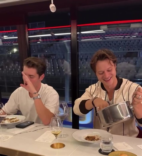 Rudy Pankow and Gregg Sulkin at F1 The Out Lap Madrid