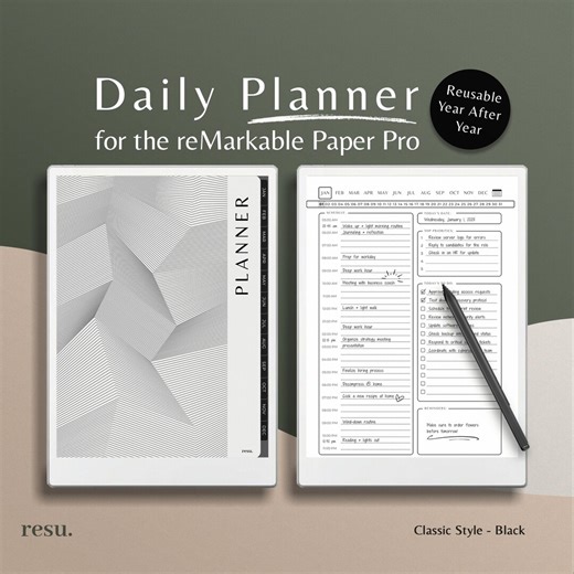 Remarkable Paper Pro Daily Planner: Reusable Digital Notebook (PDF) - Etsy