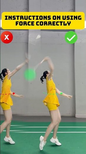 Instructions on using force correctly - Badminton tutorial. #badminton #badmintontraining