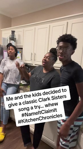 Whew…. THANK YALL FOR THE LOVE!! We do this all the time and we have done it since they were small… I always try to challenge them to sing different things….. We LOVE the Clark Sisters and it was fun to learn… It could’ve been cleaner but I was proud of this one…. @_ndiaaa_ is 19 and KJ is 13. #kitchenchronicles #Lisaandthekids #LisaKnowlesSmith #FamilySinging
