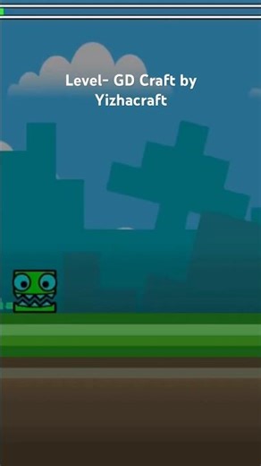 Geometry dash, playing a Minecraft themed GD level,