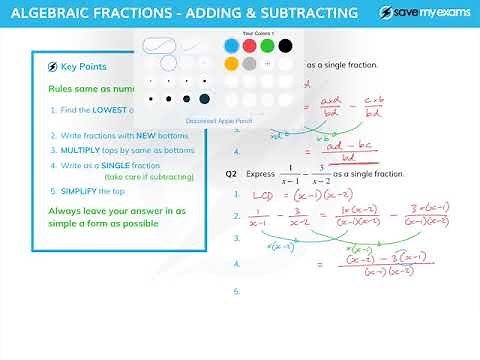 Algebraic Fractions - Adding & Subtracting