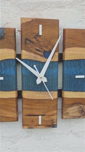 Handmade Epoxy River Wall Clock | Large Modern Wood Wall Decor