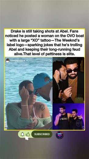😂 Drake trolling The Weeknd by posting a woman with an "XO" tattoo on the OVO boat. #shorts #news