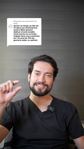 Una creatinina de 7 y Urea de 195 en un paciente de 31 años es indicación de diálisis #nefrologo #dralcala #dialisis | Dr. Alcalá